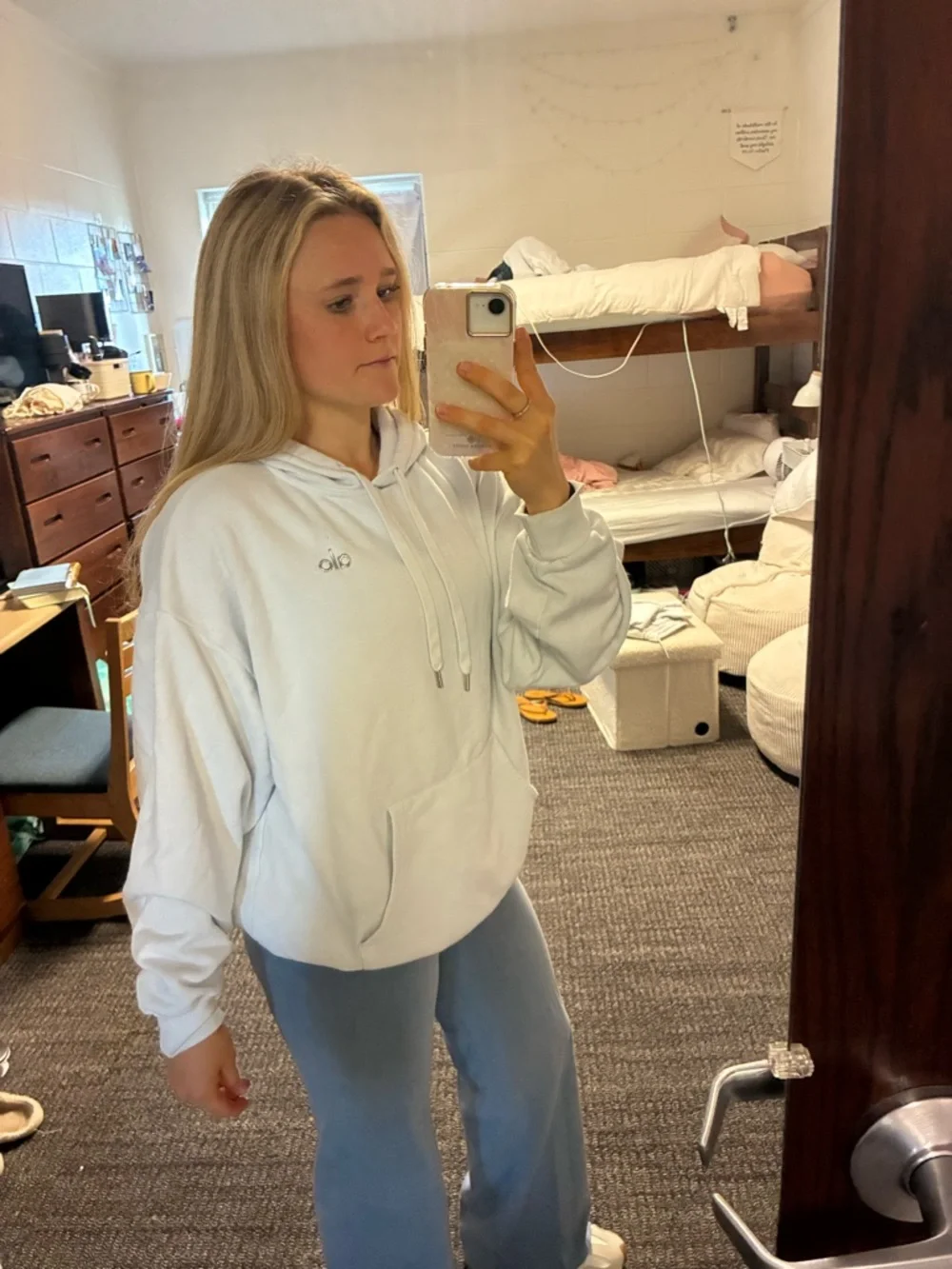 Alo yoga white hoodie